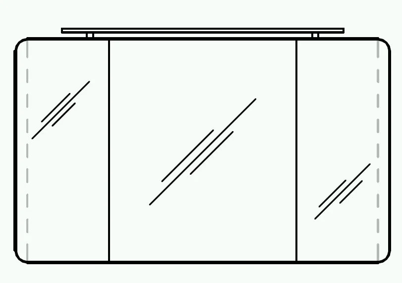 Pelipal 4005 Kombination 117 cm mit Spiegelschrank mit LED-Aufsatzleuchte - Ansicht 11
