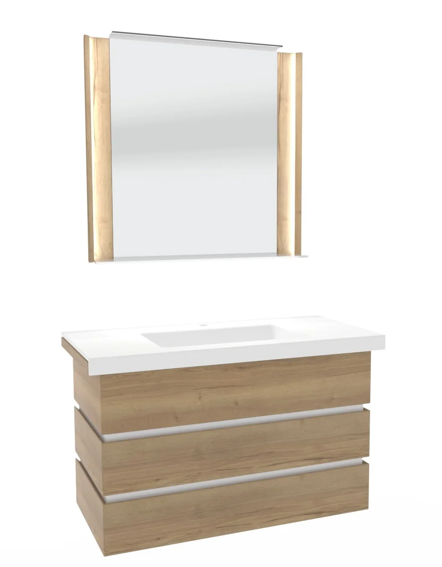 Thielemeyer Fresh Massivholz Badmöbelset 800578/801578 - Vorschlag 25 - 102 cm - Ansicht 3