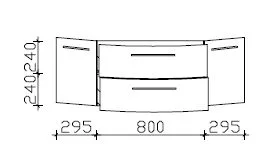 Pelipal Cassca Waschtisch-Set 141 cm - 2 Auszüge / 2 Drehtüren - Ansicht 5