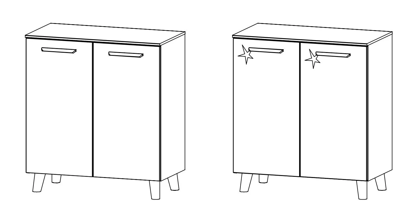 Rauch Select Mavi Extra / Kommoden-Varianten / Füße Wildeiche massiv - 90 cm hoch - Ansicht 6