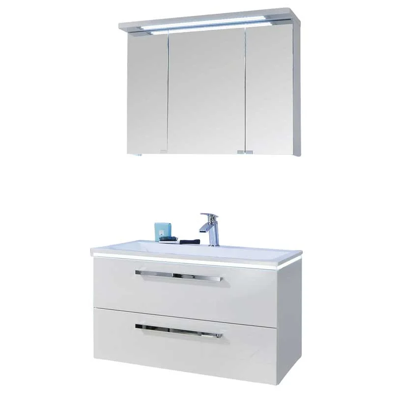 Puris Star Line Badmöbel Set 90 cm - Mineralgusswaschtisch