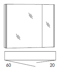 MARLIN 3060daily Spiegelschrank 80 cm SAD8 L/R