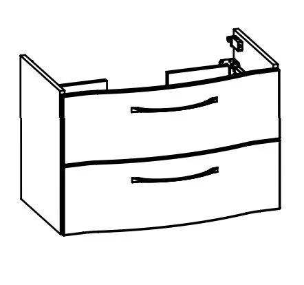mit Waschtischunterschrank  AG WTUSL 03 - 2 Auszüge - 49x75x42,7 cm