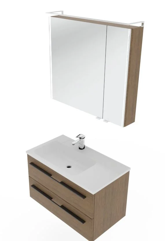 Marlin 3250star Badmöbel Set mit Ablage rechts - 80 cm breit - Ansicht 2