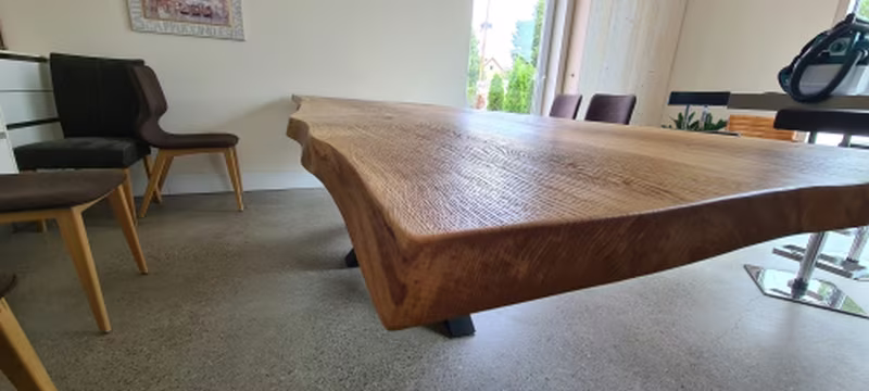 Esszimmertisch Eiche vollmassiv - mit Baumkante / Länge 3 Meter - sofort lieferbar - Ansicht 8