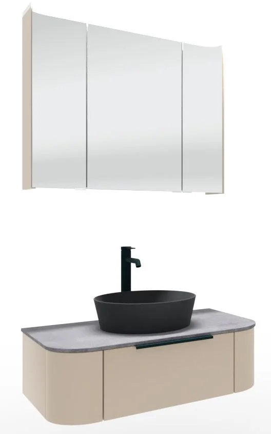 Puris Veluna Badmöbelset mit Aufsatzwaschtisch und Spiegelschrank - 80 cm - Ansicht 7