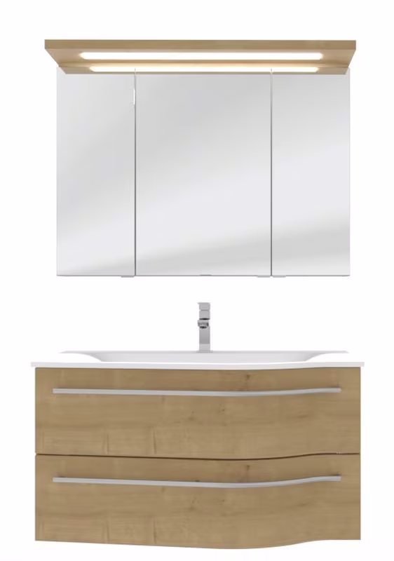 Puris Swing Badmöbelset - 90 cm / geschwungene Seite rechts - Ansicht 3