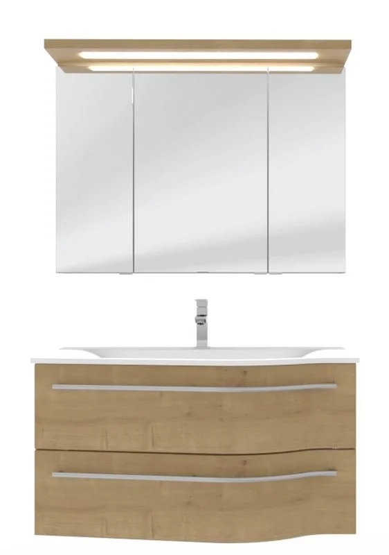 Puris Swing Badmöbelset - 90 cm / geschwungene Seite rechts - Ansicht 3