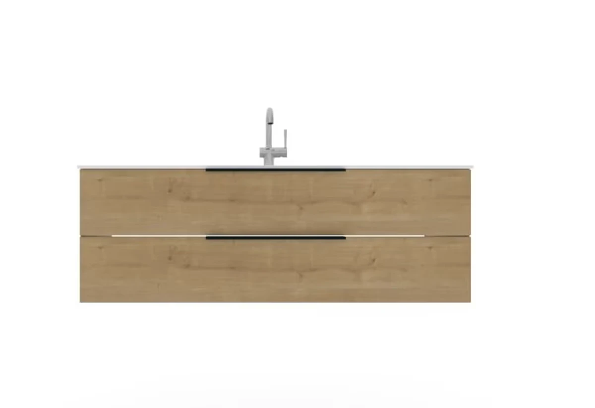 Puris Star Line Waschplatz 140 cm - mit Glaswaschtisch