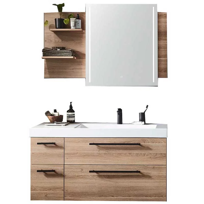 Puris c!mano Badmöbel Set - 122 cm mit Flächenspiegel