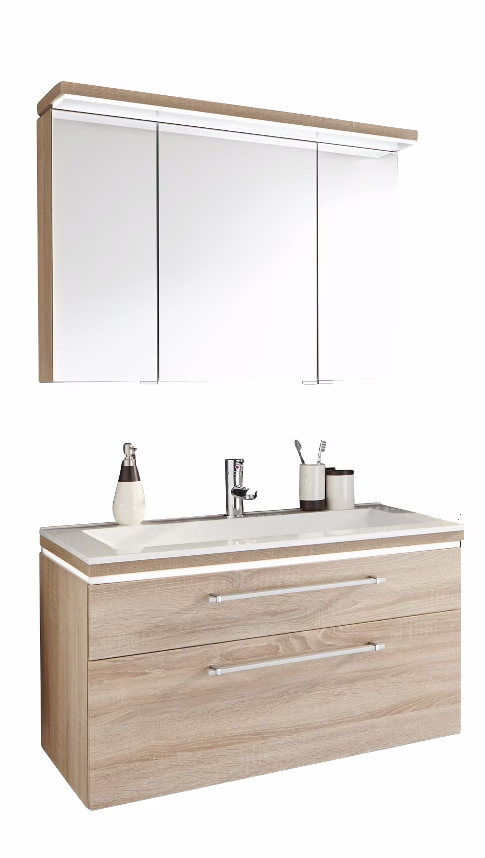 Puris Cool Line Badmöbelset 90 cm - mit Spiegelschrank Serie B - Ansicht 2