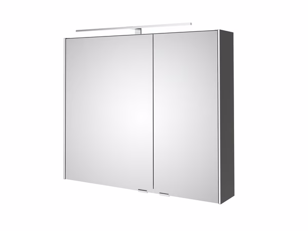 mit 6010-SPSB 02 Spiegelschrank mit LED-Lichtkranz oben, LED-Profil seitlich, 2-trg