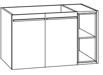 WMKTTE8 Unterschrank mit 2 Türen, Einschubregal rechts - Maße: 80x47,8x44,5 cm