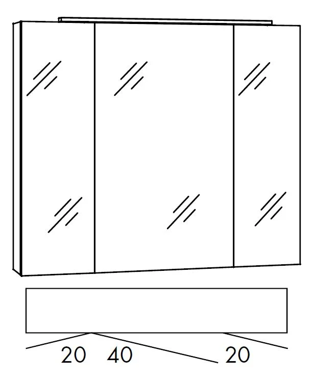 Marlin Bad 3060 Spiegelschrank 80 cm SANB8 - sofort lieferbar! - Ansicht 3