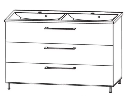 Puris Quada Waschplatz 120 cm SETQU2D1/2 - Doppelwaschtisch-Lösung - Ansicht 8