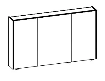 SEEE00112 Spiegelschrank inkl. LED Profil rechts und links, Aufsatzleuchte optional - Maße: 70,3x123,2x17,2 cm