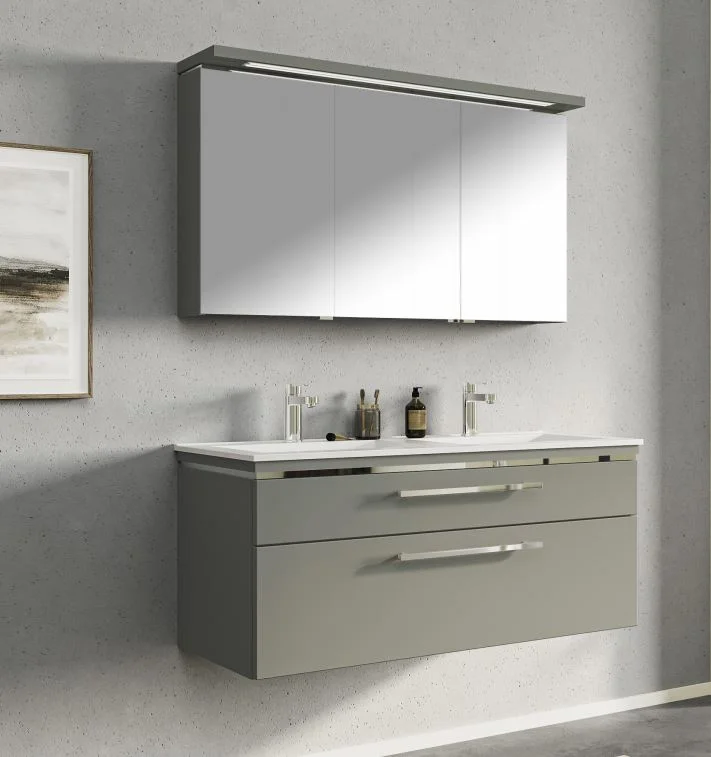 Puris Cool Line Doppelwaschtisch mit Unterschrank 122 cm breit - Keramik - Ansicht 4