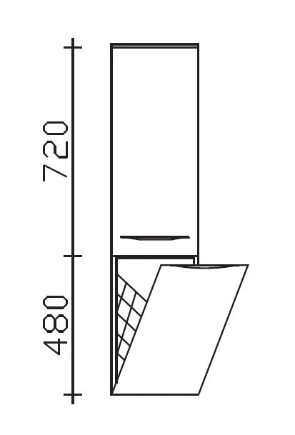 Pelipal 6025 Midischrank mit Wäschekippe 30 cm 6025-MSW 30-04 - Ansicht 3