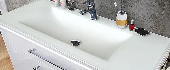Nr. 92 - Optiwhite matt Glas Möbelwaschtisch
