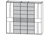-791 - 5-türiger Drehtürenschrank mit 3 Colorglastüren mittig / 249,6x224,8x57 cm
