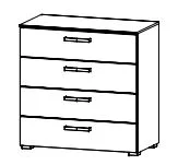 Schubkommode mit 4 Schubkästen / Breite 80 cm / Höhe 81 cm / Tiefe 42 cm