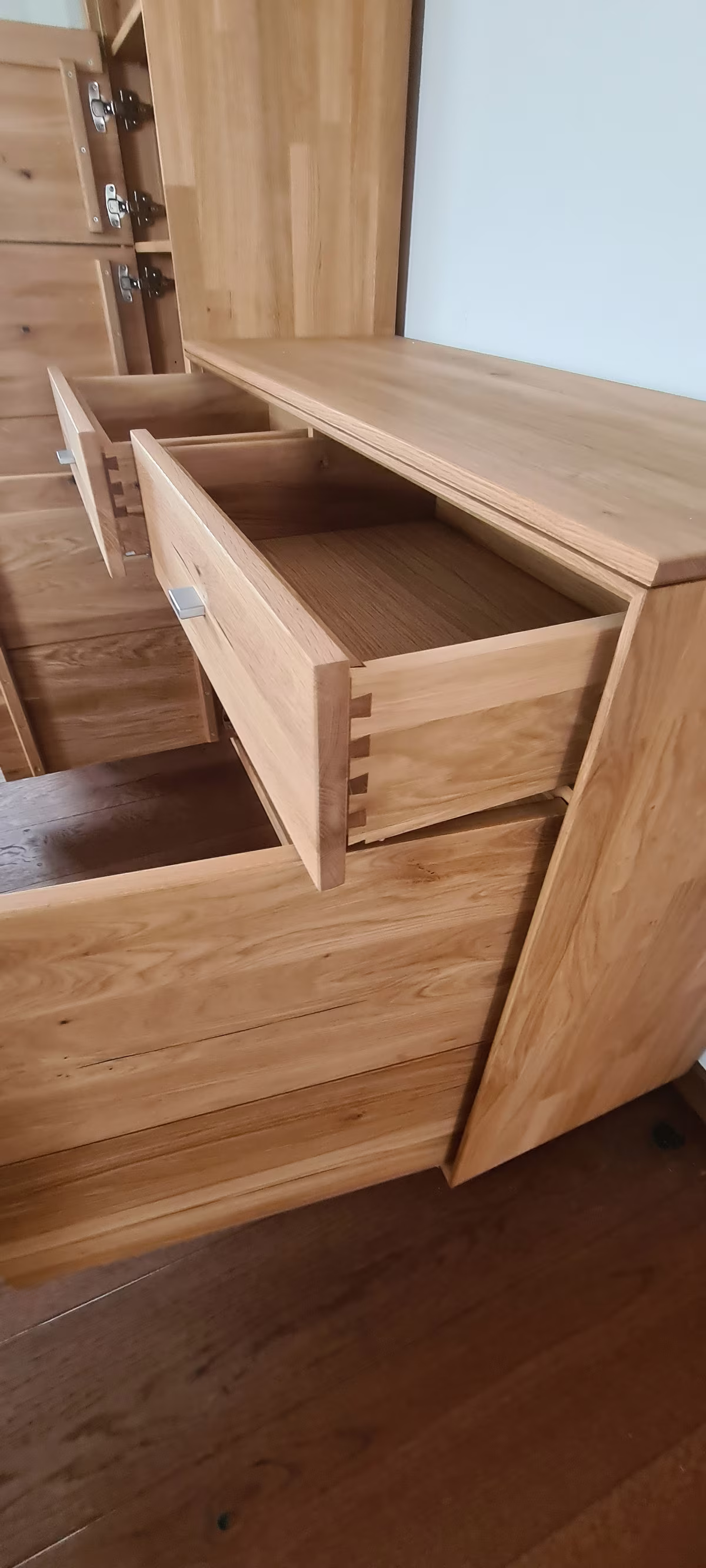 Dudinger Alexandra Wohnwand - Wildeiche natur, geölt mit Crushed Oak Optik - Ansicht 2