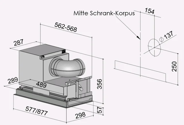 berbel BEH 60 FLU Einbauhaube Firstline Unseen Abluft 1070099/ Umluft 1070098, mit 5 Jahre Garantie - Ansicht 3