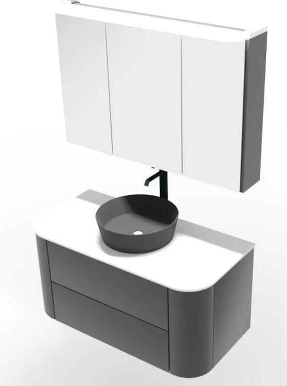 Puris Veluna Badmöbelset mit Aufsatzwaschtisch und Spiegelschrank - 100 cm - Ansicht 6