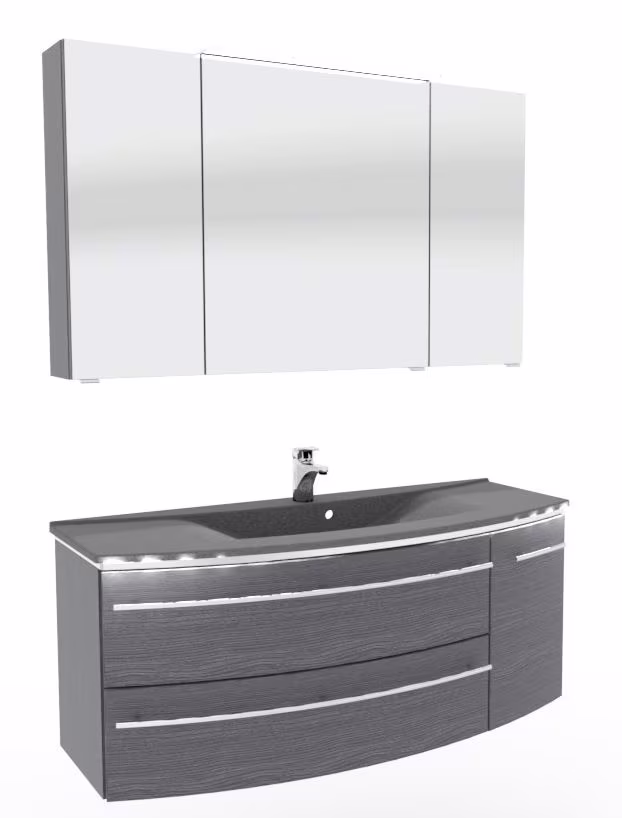 Marlin 3040city Badmöbel Set mit Mineralmarmorwaschtisch - 120 cm - Ansicht 5
