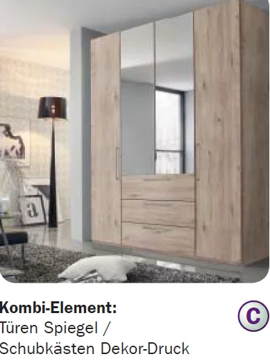 Rauch Select yourJOYce - Drehtüren-Schrank mit Kombi-Element / Höhe 236cm - Ansicht 6