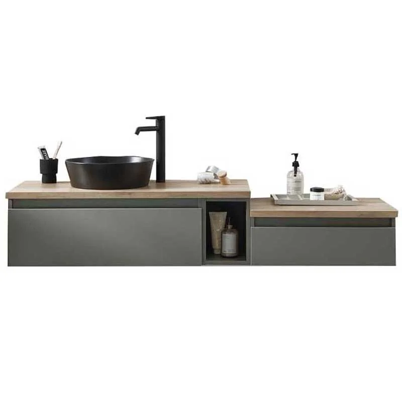 Puris Vialli Waschtisch mit Unterschrank 160 cm breit - Becken links