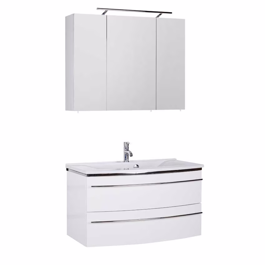 MARLIN 3040city Waschtisch-Set 90 cm - Mineralmarmor - Ansicht 7