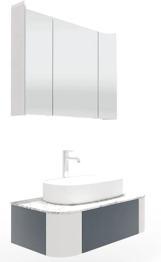 Puris Veluna Badmöbelset mit Aufsatzwaschtisch und Spiegelschrank - 80 cm - Ansicht 5