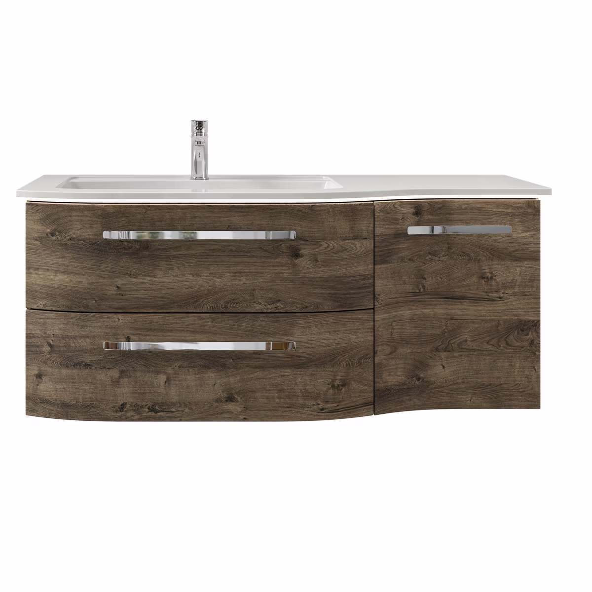 Pelipal Contea Set in Eiche Ribbeck mit Mineralmarmorwaschtisch und Spiegelschrank - 120 cm - Ansicht 2