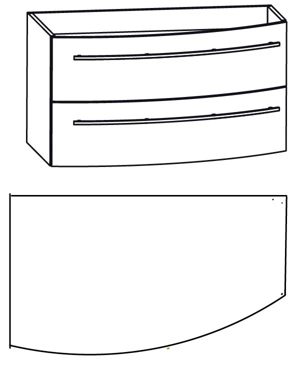 Puris Crescendo Waschtischset 90 cm - Ablage rechts - Ansicht 5
