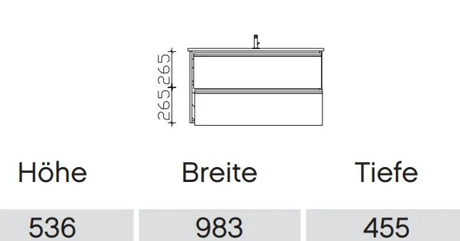 Pelipal 6040 Waschtisch mit Unterschrank 101 cm - 2 Auszüge - Ansicht 2