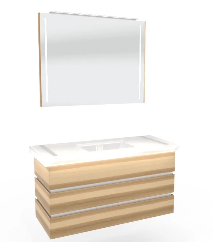 Thielemeyer Fresh Massivholz Badmöbelset mit Keramikwaschtisch - 122 cm - Ansicht 12