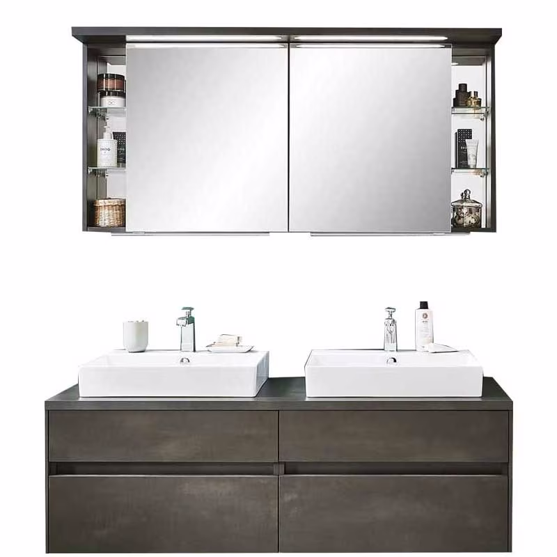 Puris Unique Badmöbel Set 142 cm mit Spiegelschrank