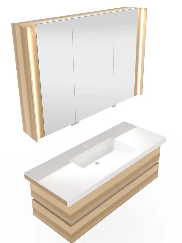 Thielemeyer Fresh Massivholz Badmöbelset Vorschlag 800081/ 800082 - 122 cm - Ansicht 7