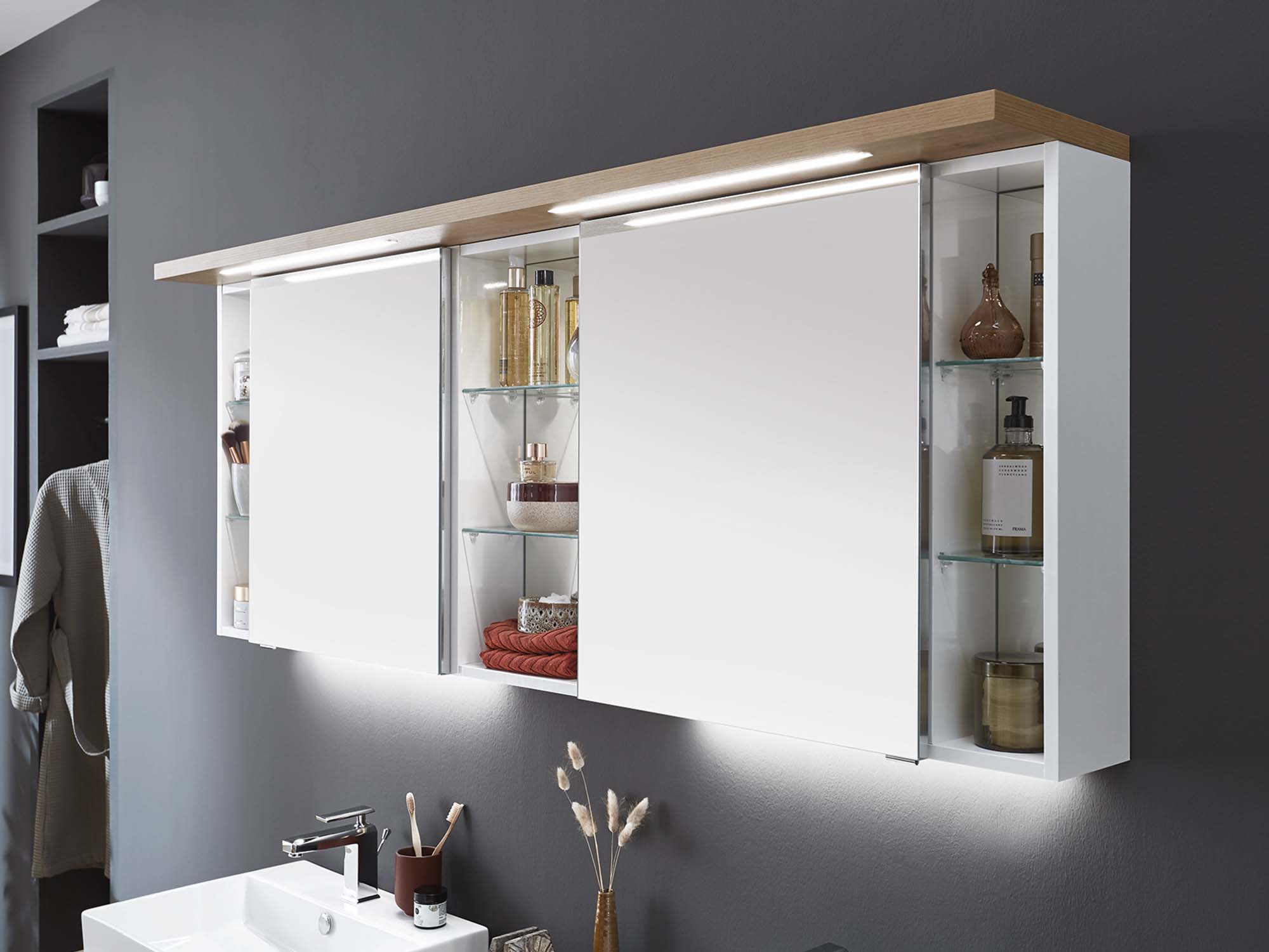 Puris Unique Badmöbelset 172 cm mit Spiegelschrank - Ansicht 4