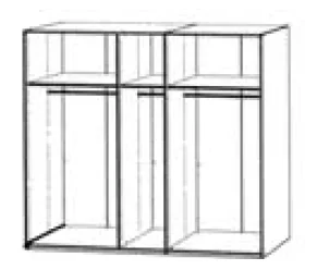Korpus - Breite 250cm / Höhe 222cm / 5-türig