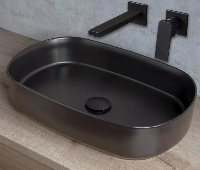 Aufsatzwaschtisch Nizza oval schwarz