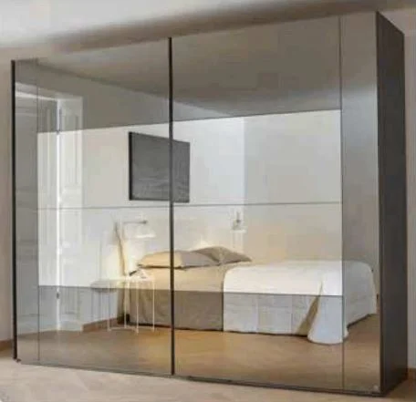 Rauch Orange X-Tend Frame 1 - Schwebetürenschrank / Front Dekor, Hochglanz, Farbglas & Grauspiegel - Ansicht 3