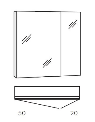 MARLIN 3980spiegel - Spiegelschrank 70 cm breit - SOXD7L - Ansicht 2