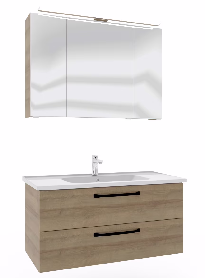 Pelipal TrenTino Badmöbel Set 107 cm breit - Spiegelschrank wählbar - Ansicht 2