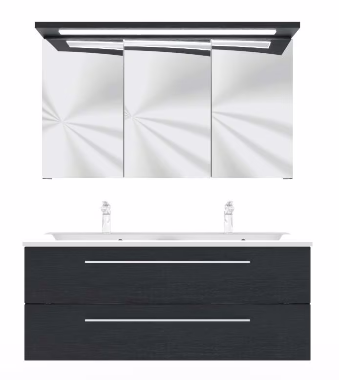 Puris Fresh Badmöbel Set mit Mineralmarmor- oder Glasdoppelwaschtisch - 120 cm - Ansicht 11