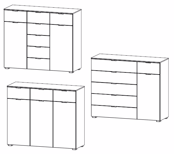 Rauch Select yourJOYce Kommoden / Breite 120 cm / Höhe 100 cm verschiedene Ausführungen