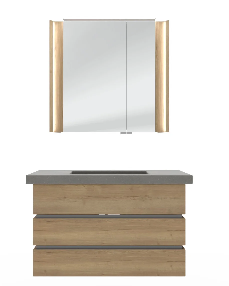 Thielemeyer Fresh Massivholz Badmöbelset 800589/801589 - 102 cm - Ansicht 2
