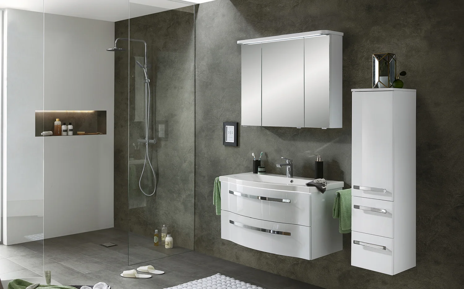 Pelipal 4005 Spiegelschrank 90 cm mit LED-Kranzbodenbeleuchtung