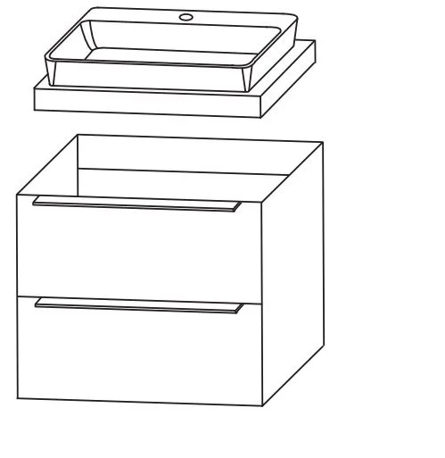 Puris Aspekt Waschtisch mit Unterschrank - 60 cm breit / Set 2